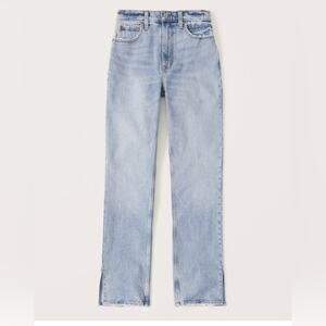 Abercrombie & Fitch Ultra High Rise 90s Straight Leg Jeans 35 Long NWT